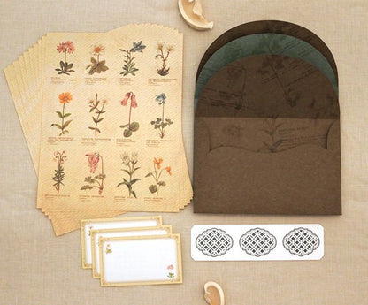 Retronome Series Letter Writing Set - Art Book of Alpine Plant