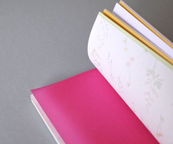 Flowelltea Series Colorful A5 Slim Notebook - Bright Flower