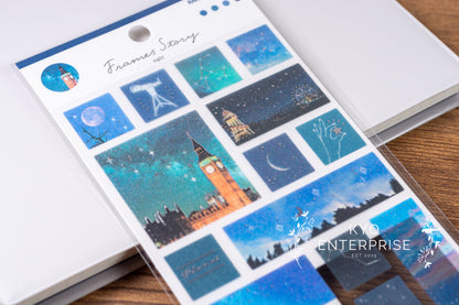 Frames Story Silver Foil Sticker Series - Night