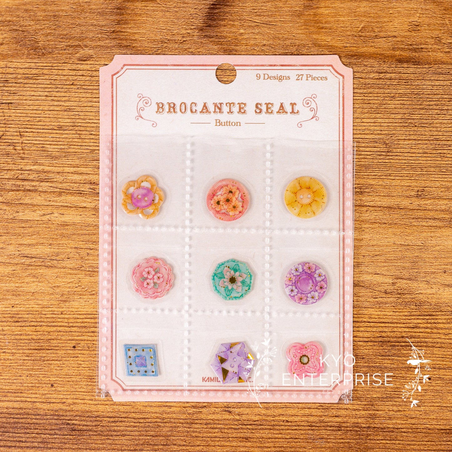 Brocante Seal 3D Resin Gold Foil Flake Sticker Series - Button