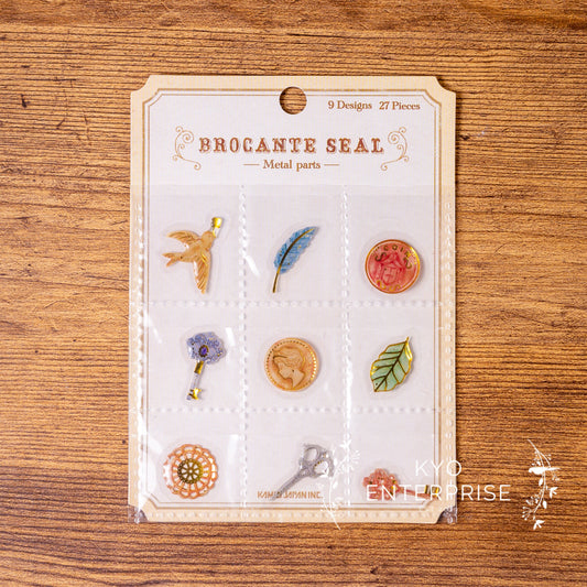 Brocante Seal 3D Resin Gold Foil Flake Sticker Series - Metal Parts