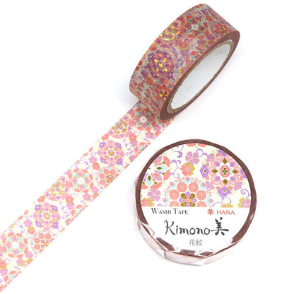 Kimono Hana Series Gold Foil Washi Tape - Flower Crest