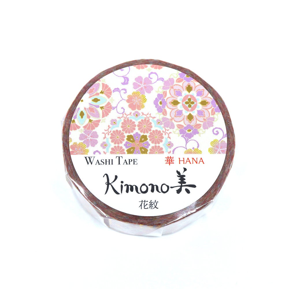 Kimono Hana Series Gold Foil Washi Tape - Flower Crest