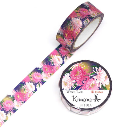 Kimono Hana Series Gold Foil Washi Tape - Queen and Night