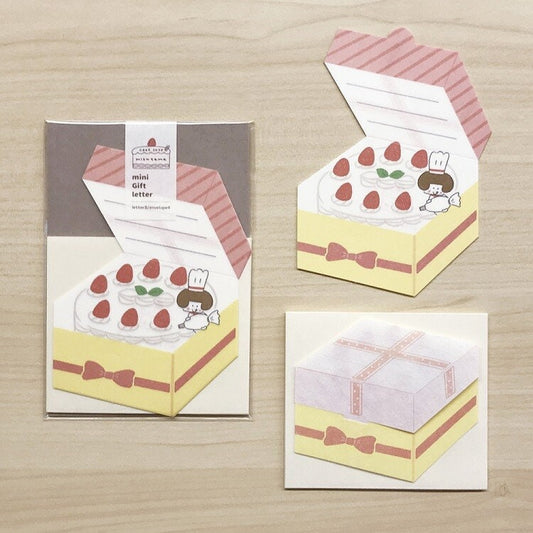 Mizutama Japanese Mini Washi Writing Letter Set Gift Series - Round Cake