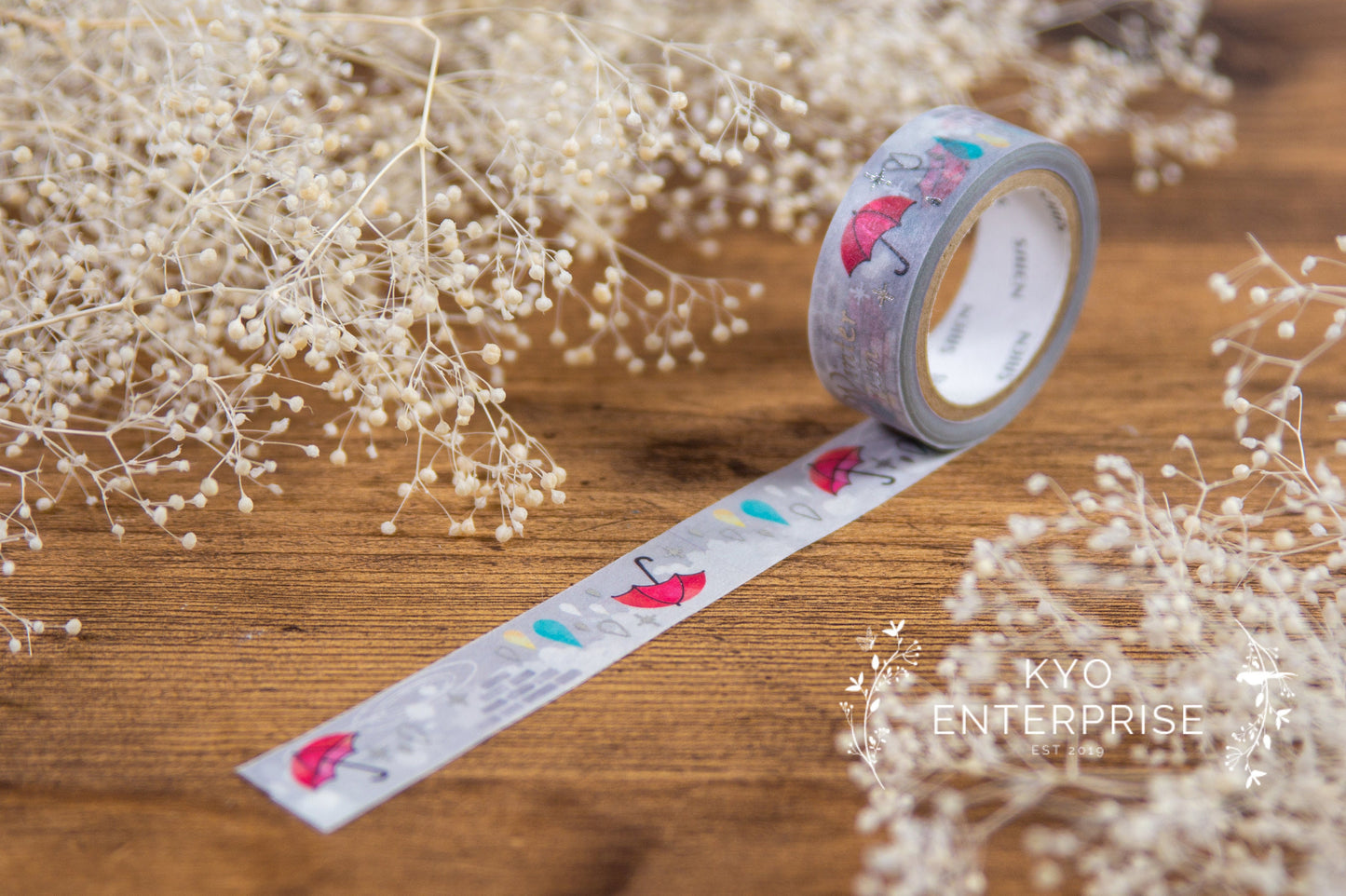 Saien Foil Series Silver Foil Washi Tape  - Winter Rain