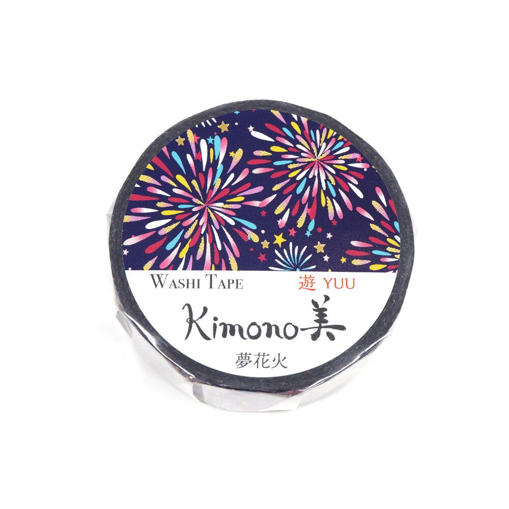 Kimono Yuu Series Gold Foil Washi Tape - Dream Fireworks