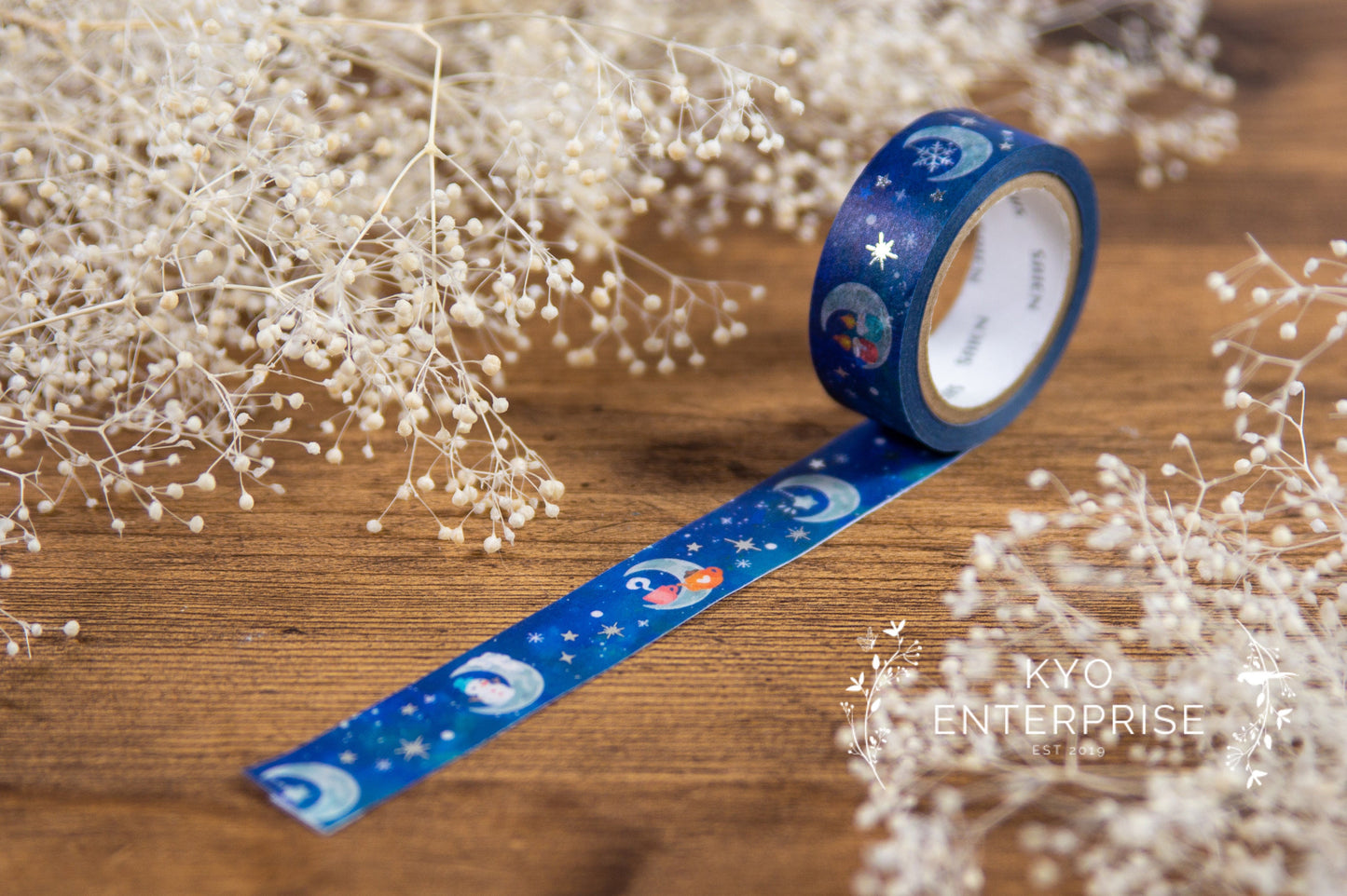 Saien Foil Series Silver Foil Washi Tape  - Moon