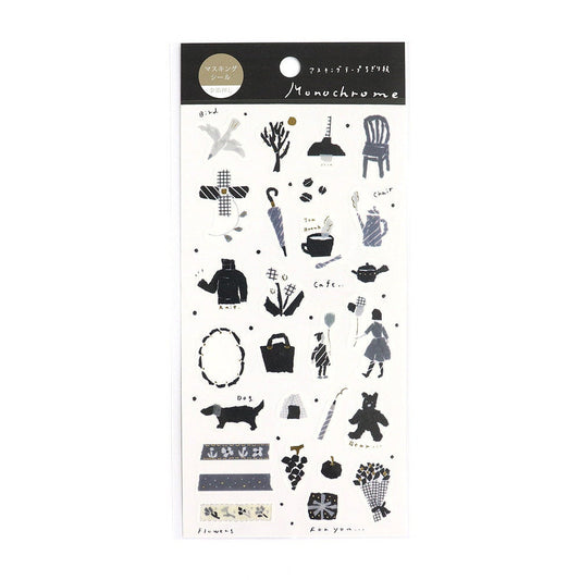 Saien Chigiri e Style Sticker Series designed by Miki Tamura  - Monochrome (Gold Foil)