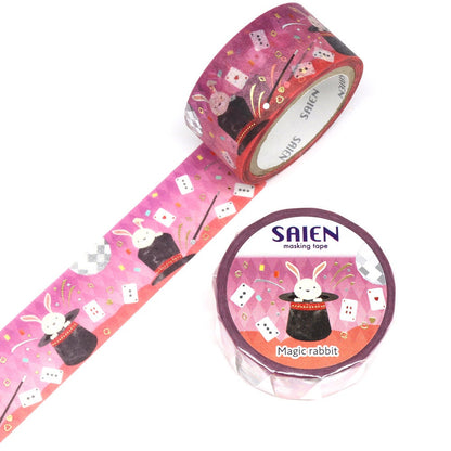 Saien Special Gold & Silver Foil Washi Tape Series - Magic Rabbit