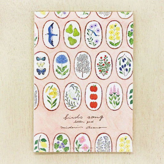 Note Pad Series designed by Asano Midori Birds Song (148 x 210 mm)