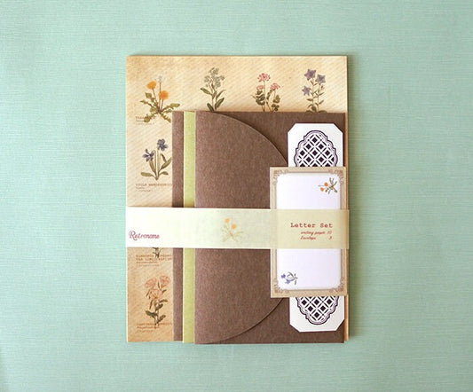 Retronome Series Letter Writing Set - Art Book of Wild Flower