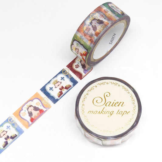 Saien Foil Series Gold Foil Washi Tape  - King Queen