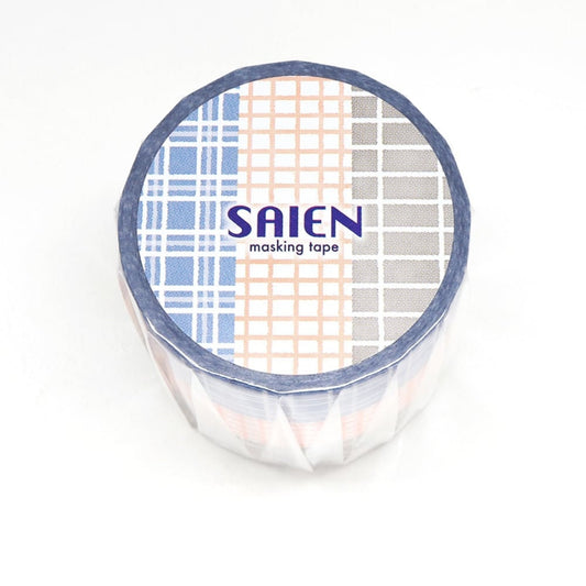 Saien Gift Series Washi Tape Set - Check Pattern (3 tape Set)