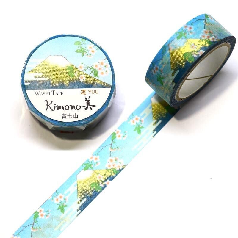 Kimono Yuu Series Gold Foil Washi Tape - Fuji Mountain