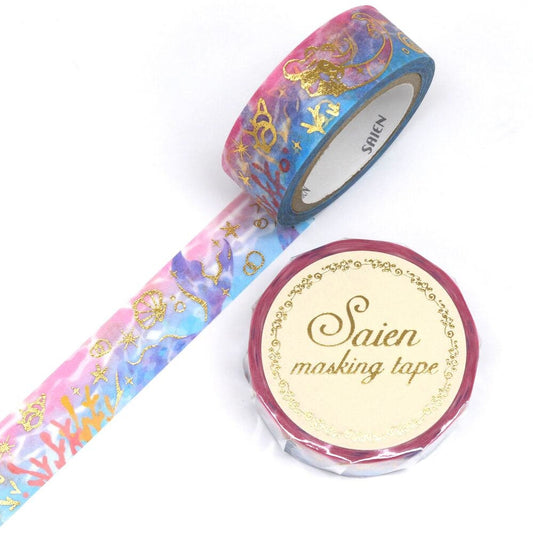 Saien Foil Series Gold Foil Washi Tape  - Mermaid