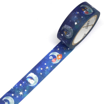 Saien Foil Series Silver Foil Washi Tape  - Moon