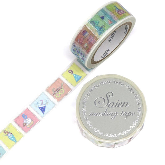 Saien Foil Series Silver Foil Washi Tape  - Party