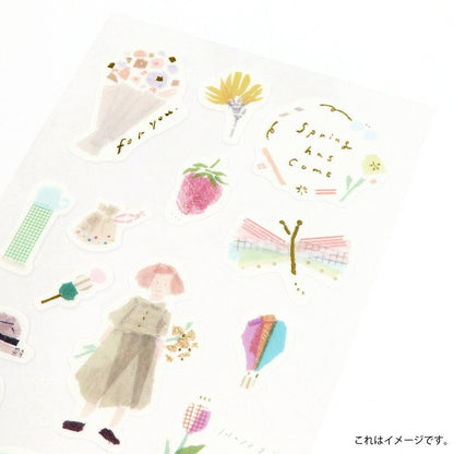 Saien Chigiri e Style Sticker Series designed by Miki Tamura  - Spring (Gold Foil)