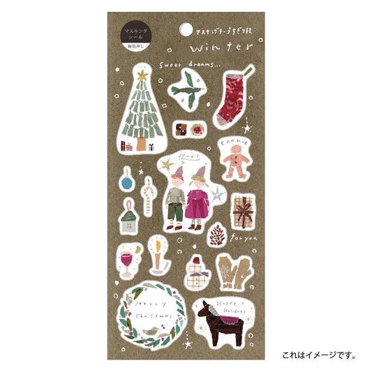 Saien Chigiri e Style Sticker Series designed by Miki Tamura  - Winter (Silver Foil)