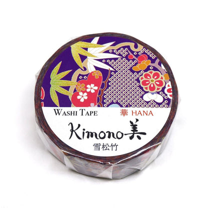 Kimono Hana Series Gold Foil Washi Tape - Snow Sho Chiku