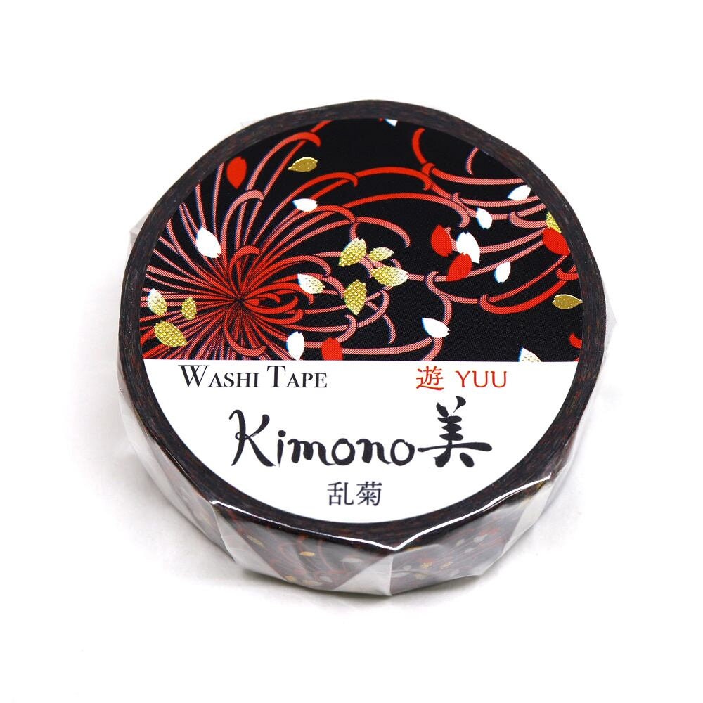 Kimono Yuu Series Gold Foil Washi Tape - Rangiku