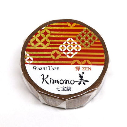 Kimono Zen Series Gold Foil Washi Tape - Treasure Pattern