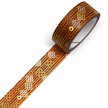 Kimono Zen Series Gold Foil Washi Tape - Treasure Pattern