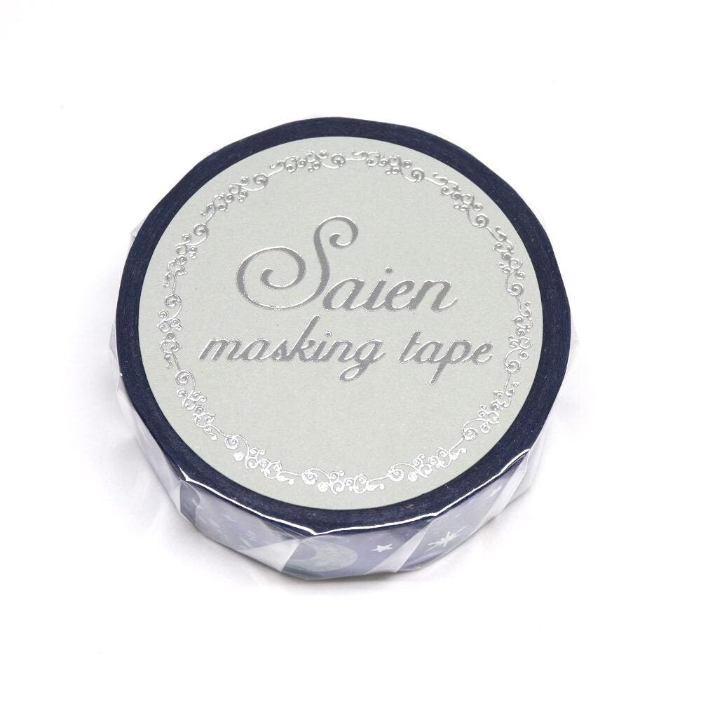 Saien Foil Series Silver Foil Washi Tape  - Moon