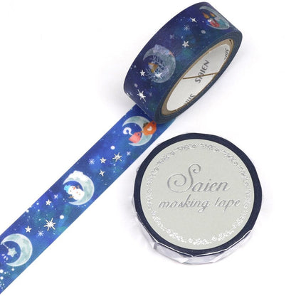 Saien Foil Series Silver Foil Washi Tape  - Moon