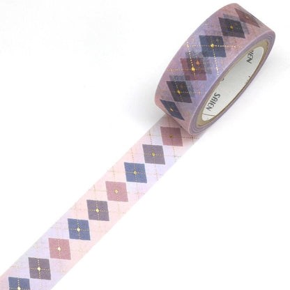 Saien Foil Series Gold Foil Washi Tape  - Argyle