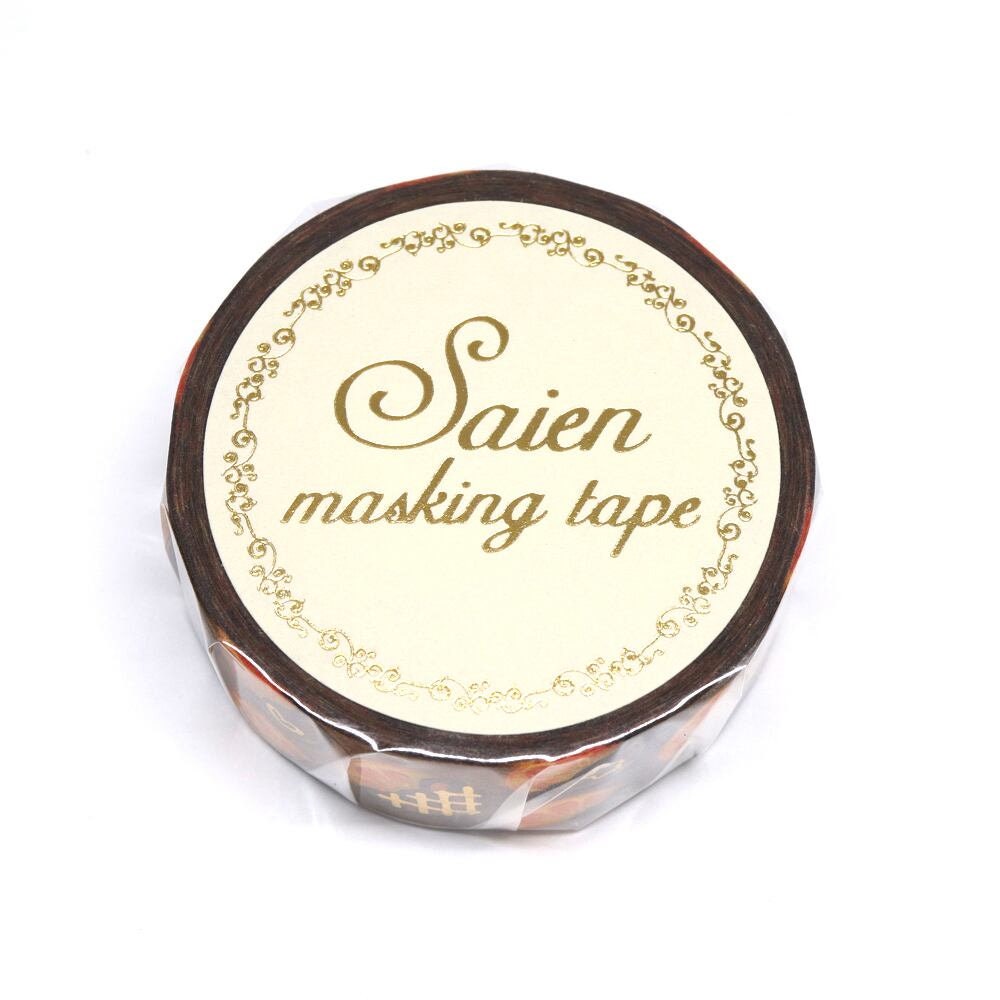 Saien Foil Series Gold Foil Washi Tape  - Orange Chocolate