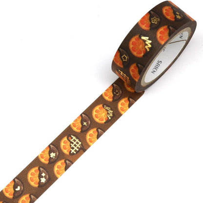 Saien Foil Series Gold Foil Washi Tape  - Orange Chocolate