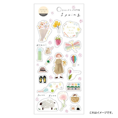 Saien Chigiri e Style Sticker Series designed by Miki Tamura  - Spring (Gold Foil)