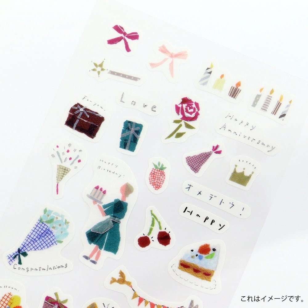 Saien Chigiri e Style Sticker Series designed by Miki Tamura  - Anniversary (Silver Foil)