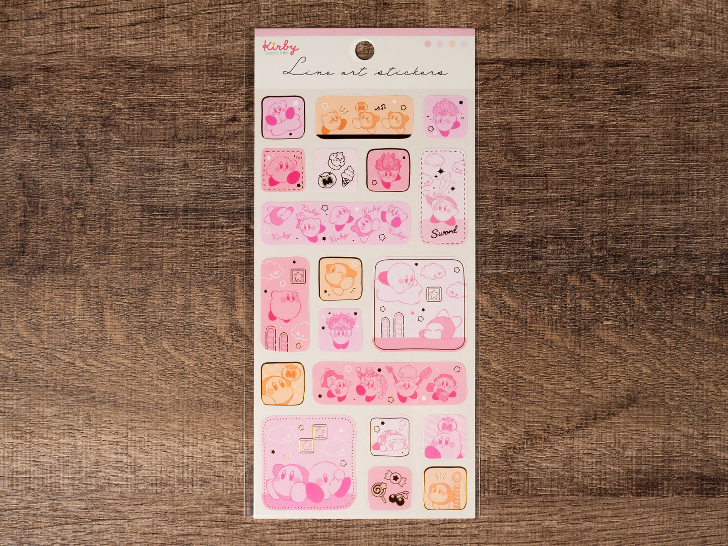 Line Sticker Series Gold Foil Sticker - Kirby