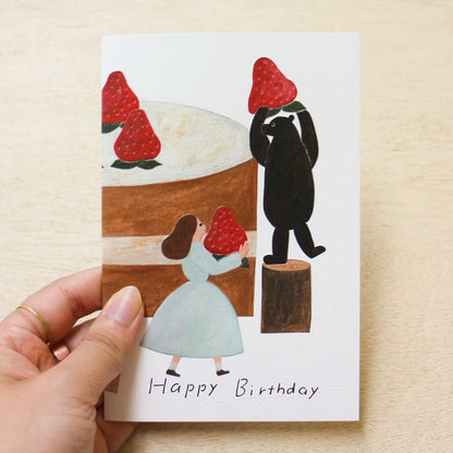 Artist Foil Embossed Card Series designed by Necktie - Strawberry Birthday Card