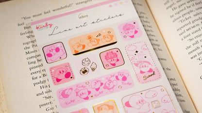 Line Sticker Series Gold Foil Sticker - Kirby