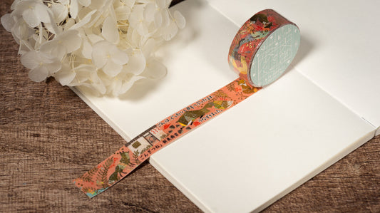 Literature Walk Series Gold Foil Washi Tape - Niimi Nankichi Gon, The Little Fox