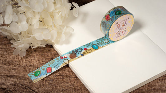 Fairy Tale Gem Series Gold Foil Washi Tape - Aesopica The Cock and the Jewel