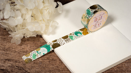 Fairy Tale Gem Series Gold Foil Washi Tape - Aesopica The Frog and the Cow