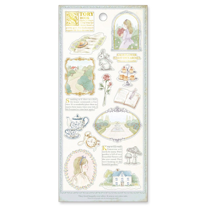 Story Book Gold Foil Sticker Series - Rose Garden