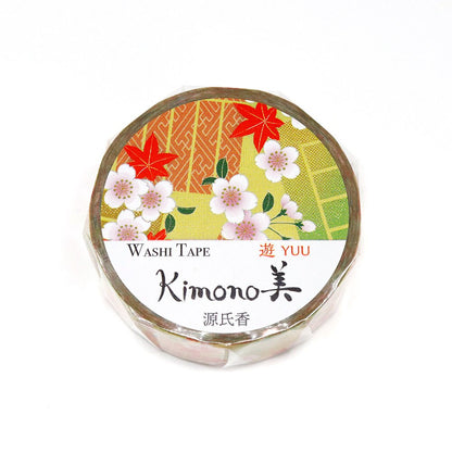 Kimono Yuu Series Gold Foil Washi Tape - Genjiko