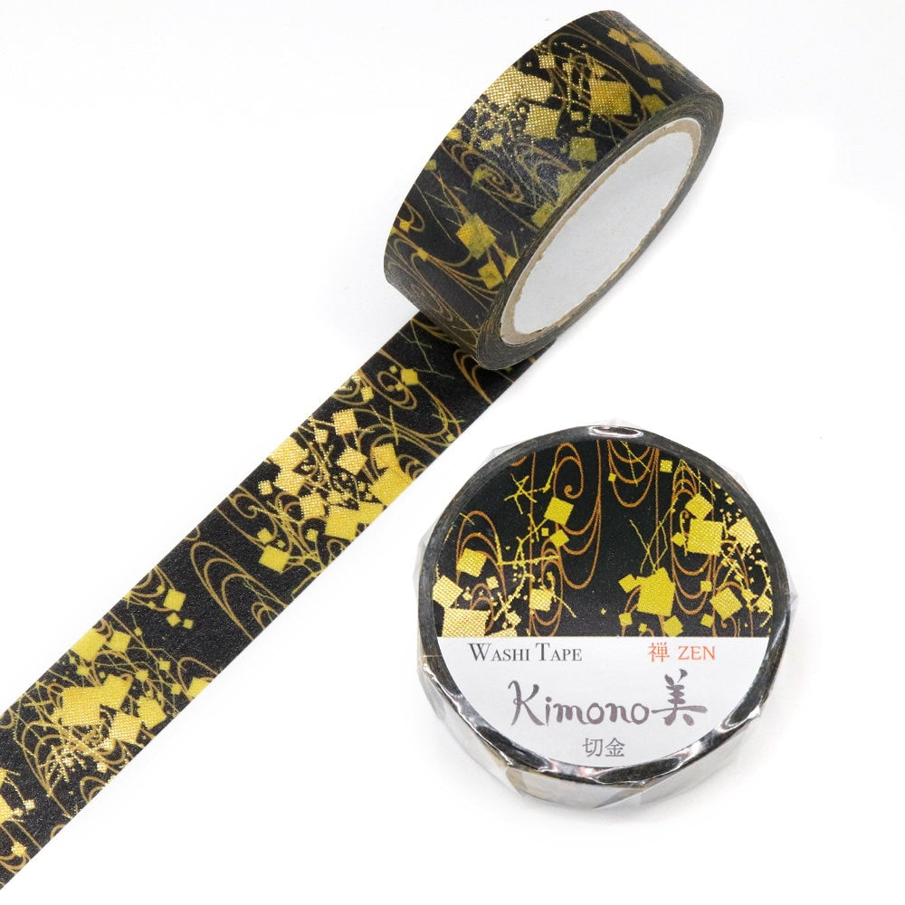 Kimono Zen Series Gold Foil Washi Tape - Golden Pieces