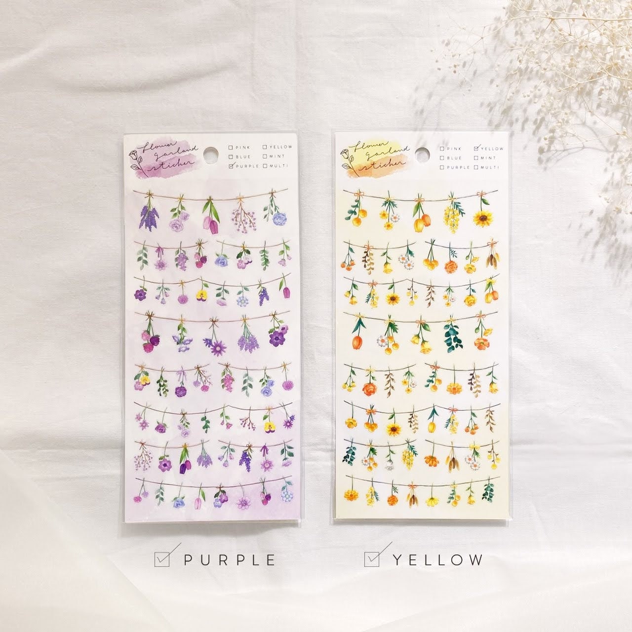 Flower Garland Sticker Series - Yellow