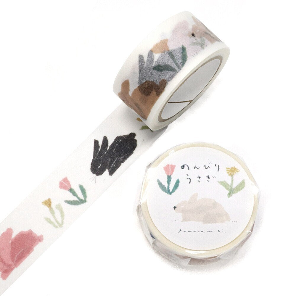 Saien Artist Washi Tape Series designed by Miki Tamura - Take It Easy Rabbit