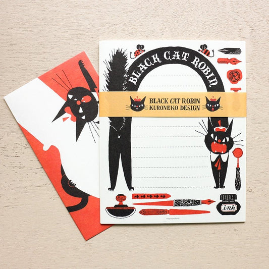 Letter Writing Set Series designed by Black Neko - Black Cat Robin A