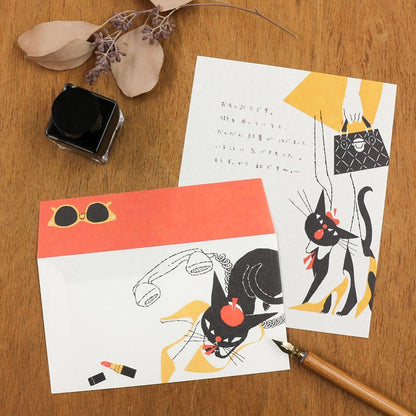 Letter Writing Set Series designed by Black Neko Design Black Cat Robin B