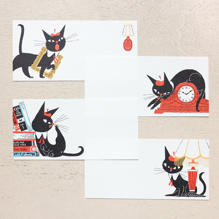 Mini Note Pad Series designed by Black Neko - Black Cat Robin A