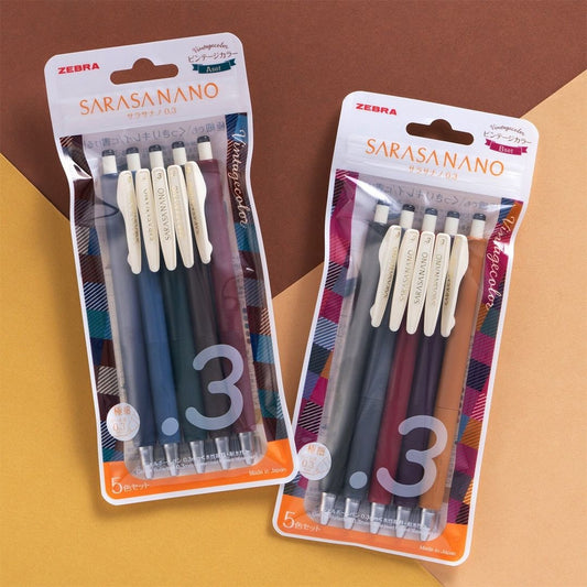 Sarasa Nano 0.3mm Gel Pen Set - Vintage Color